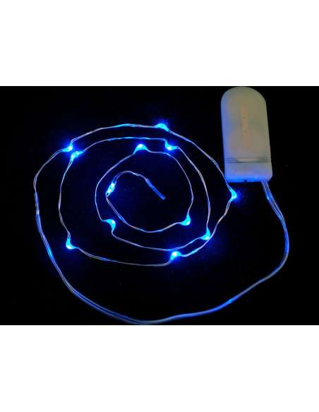 Alambre led 0,6m 12 leds con portapilas de botón