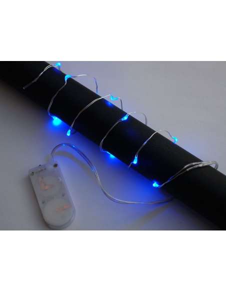 Alambre led 0,6m 12 leds con portapilas de botón