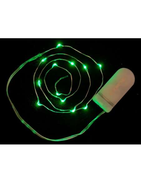 Alambre led 0,6m 12 leds con portapilas de botón