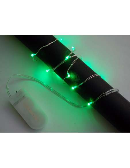 Alambre led 0,6m 12 leds con portapilas de botón