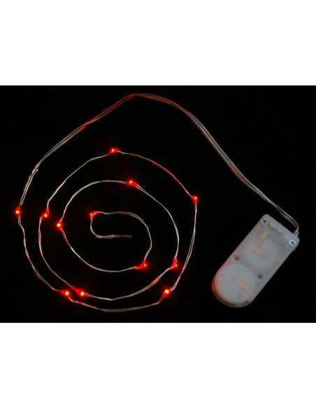 Alambre led 0,6m 12 leds con portapilas de botón