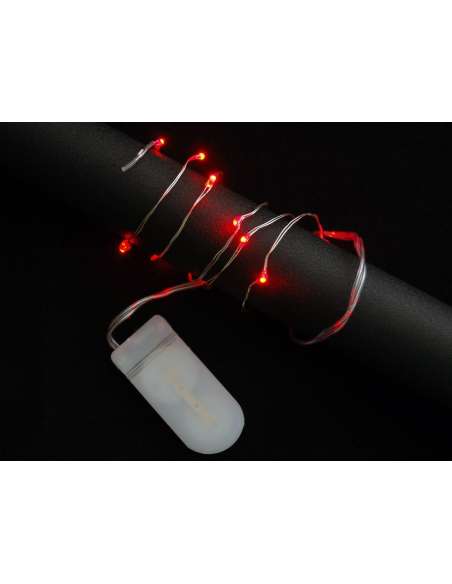 Alambre led 0,6m 12 leds con portapilas de botón