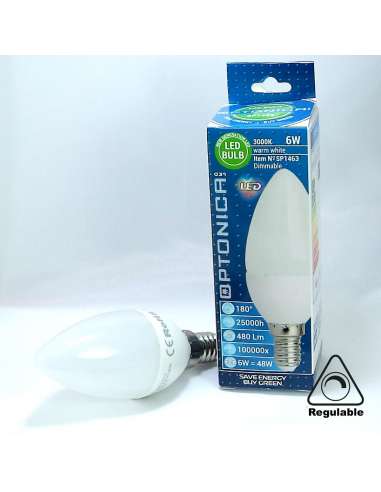 E14 (pequeño) casquillo bombilla de vela LED Mela, 5w 3000K (blanco cálido)
